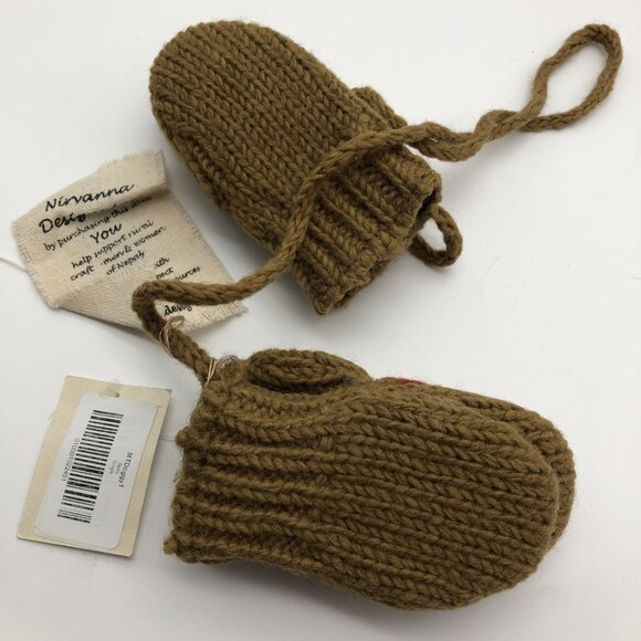 NWT Nirvana Designs Baby 1-3 Years Wool Hand Knit Mittens Doggy Nepal String - Picture 7 of 9